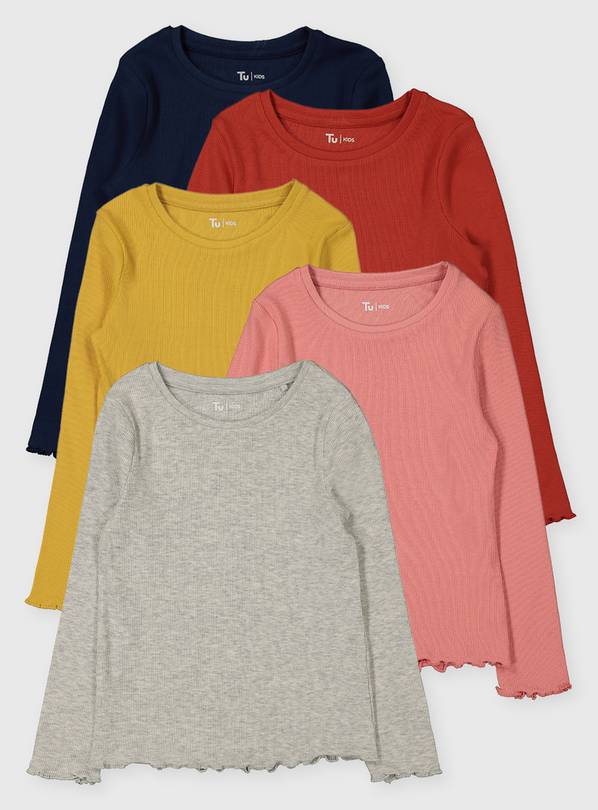 Plain Ribbed Tops 5 Pack - 1.5-2 years